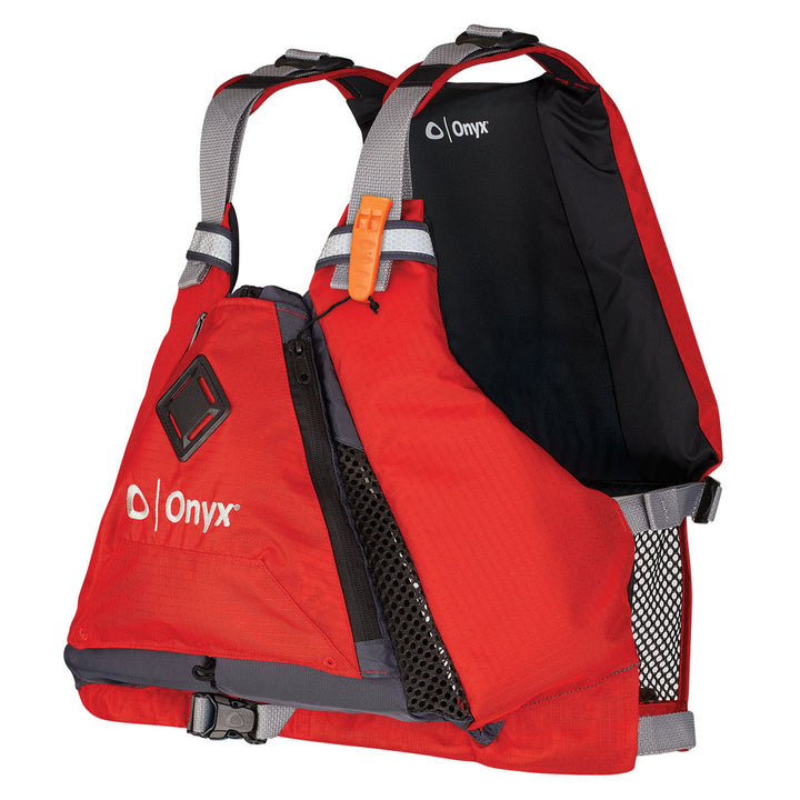 U.S. Coast Guard-approved MoveVent Torsion Life Jacket with adjustable straps and mesh pockets.
