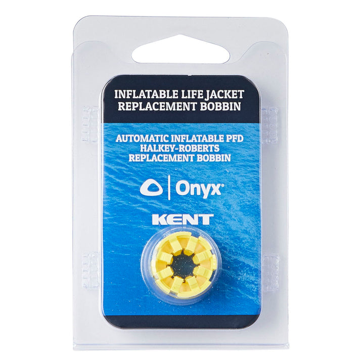 Rearming kit for inflatable life jacket with yellow bobbin and Onyx logo.
